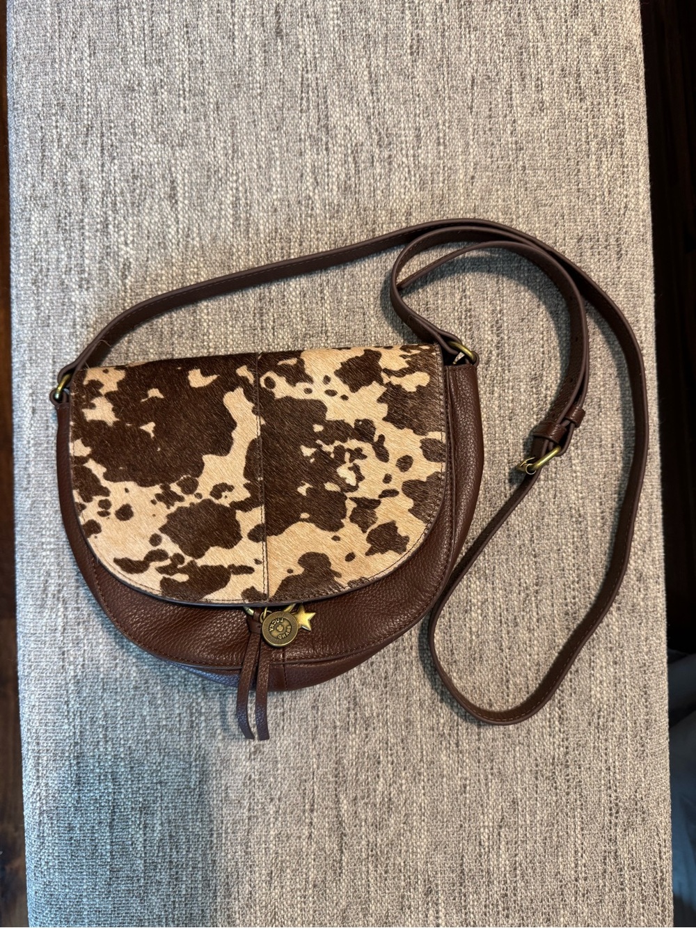 Lucky Brand Brown Cowhide Leather Crossbody Bag - Women